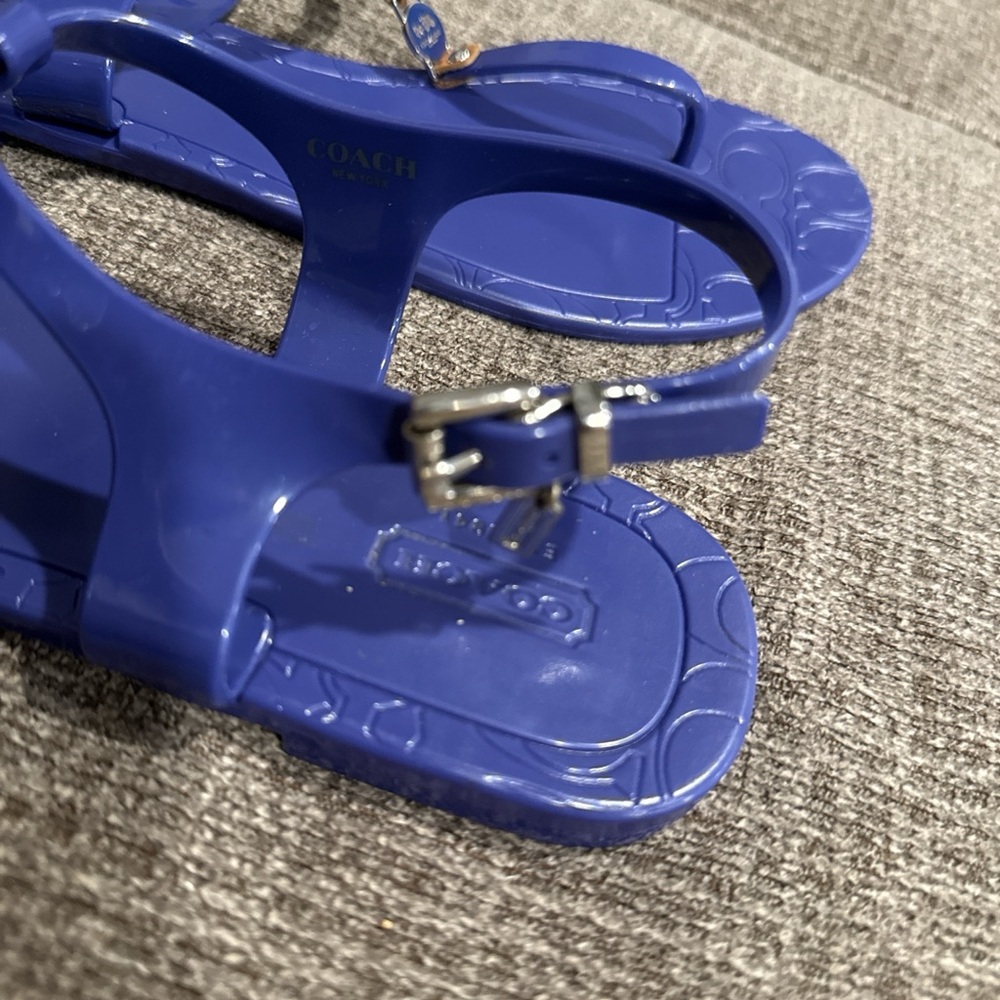 Coach Blue Sandals with Gold Details - Picture 3 of 5